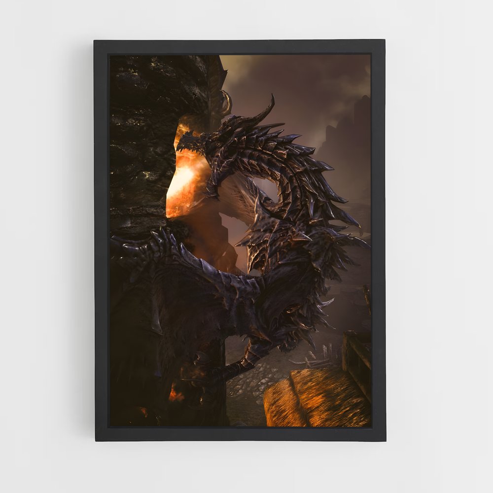 Poster Alduin le Dragon Prytanéen – affiche Skyrim (vue 2)