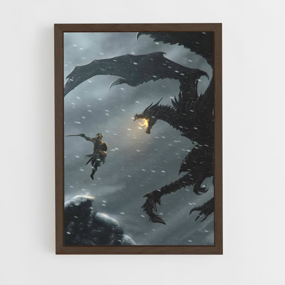 Poster L'Attaque d'Alduin – affiche Skyrim (vue 5)