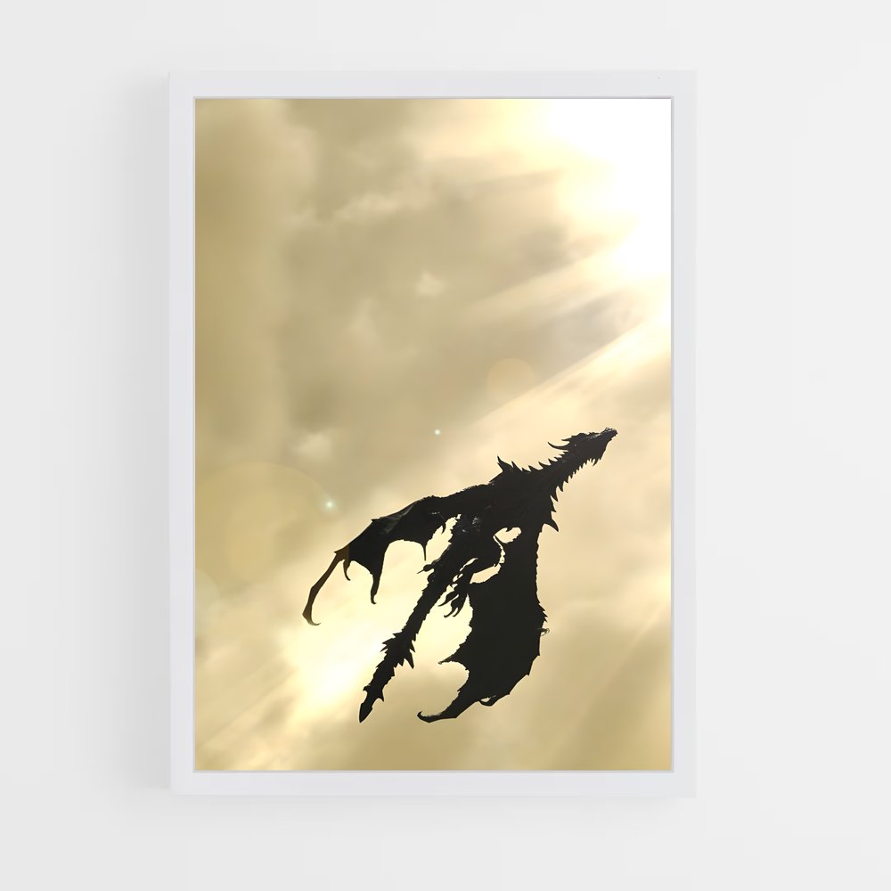 Poster Vol d'Alduin – affiche Skyrim (vue 3)