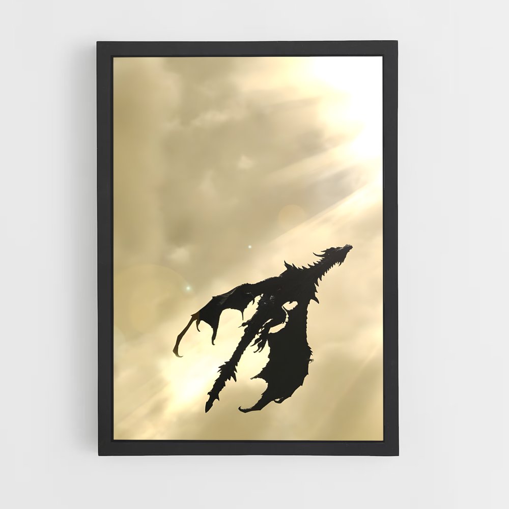 Poster Vol d'Alduin – affiche Skyrim (vue 2)