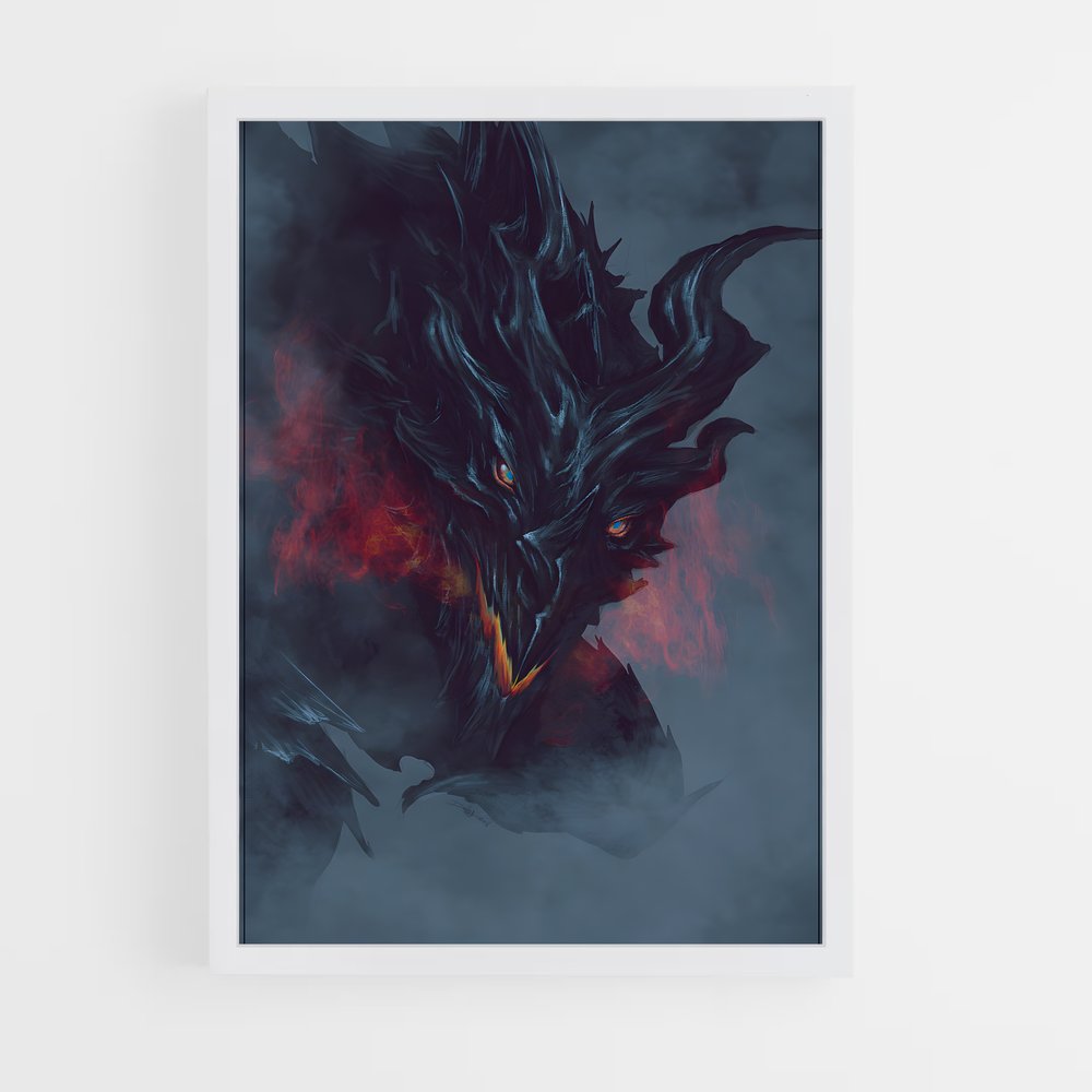 Poster Alduin le Dragon Noir – affiche Skyrim (vue 3)