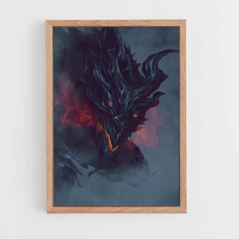 Poster Alduin le Dragon Noir – affiche Skyrim (vue 4)