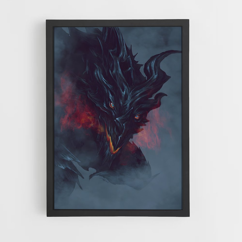 Poster Alduin le Dragon Noir – affiche Skyrim (vue 2)