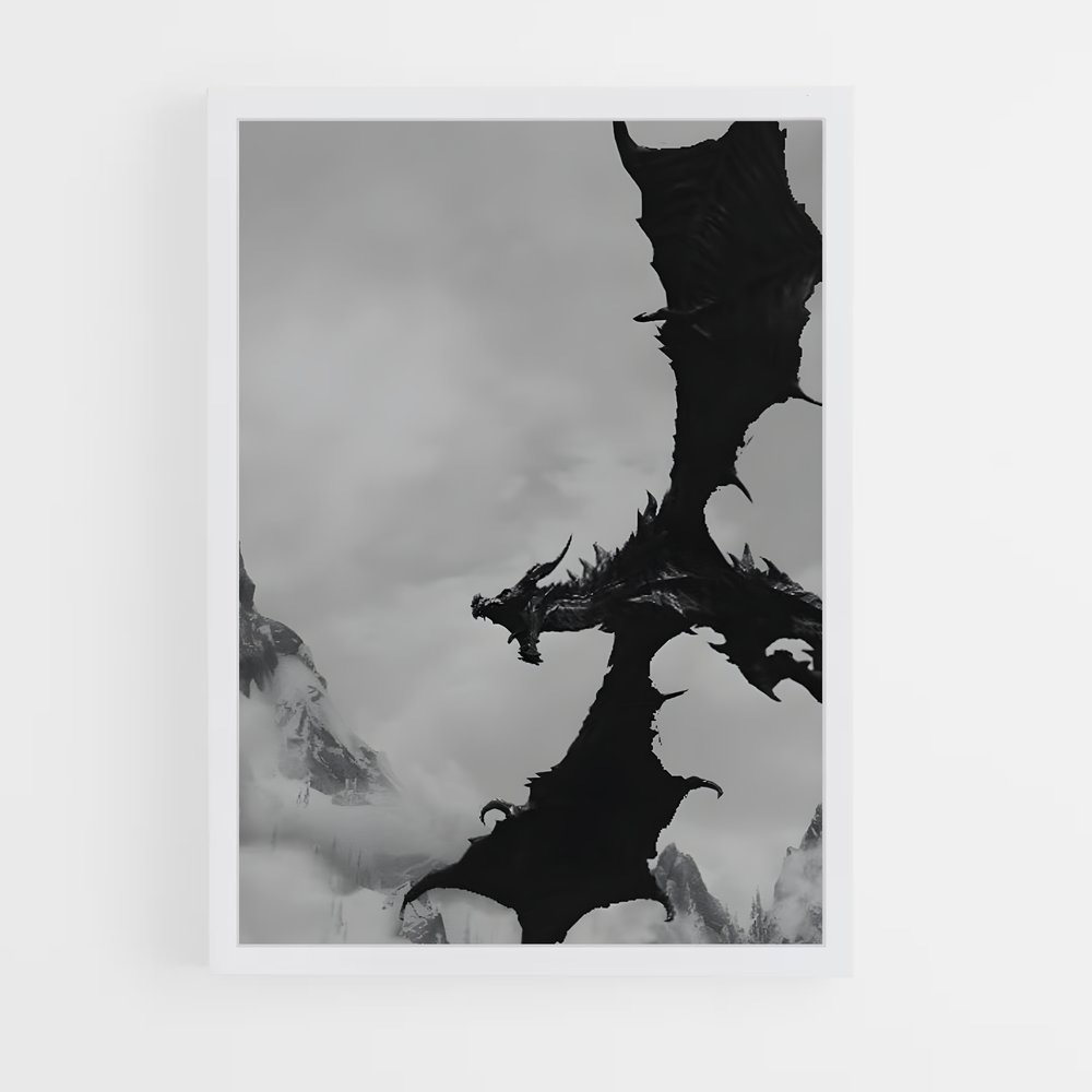 Poster L'Ascension d'Alduin – affiche Skyrim (vue 3)