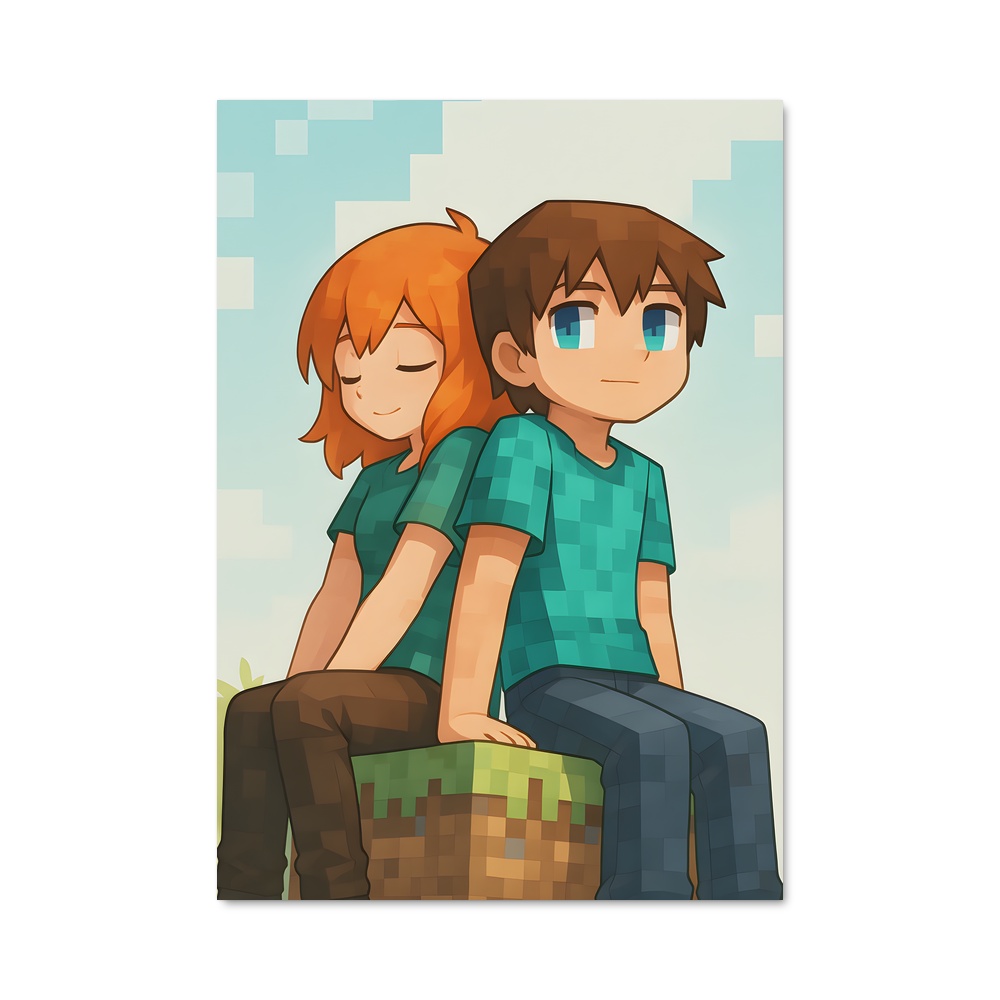Poster Amour Champêtre – affiche Minecraft