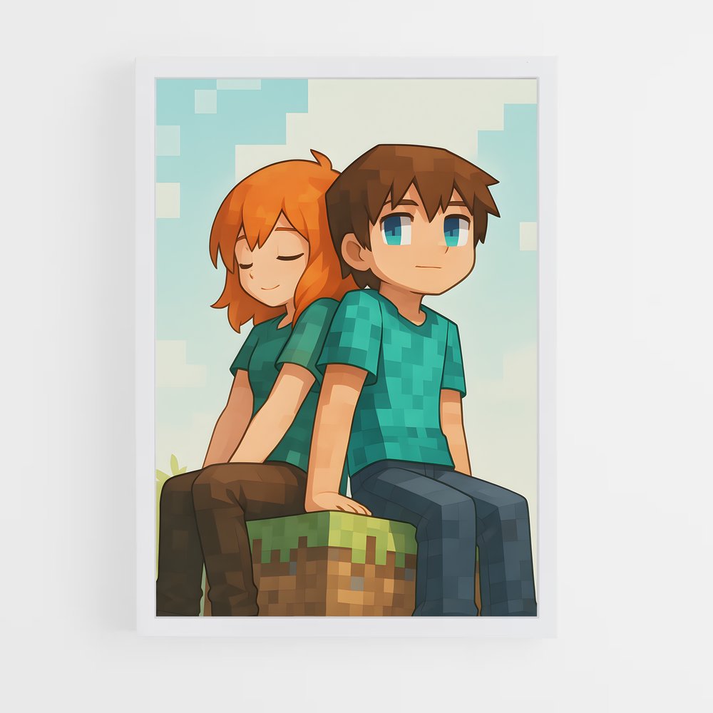 Poster Amour Champêtre – affiche Minecraft (vue 3)