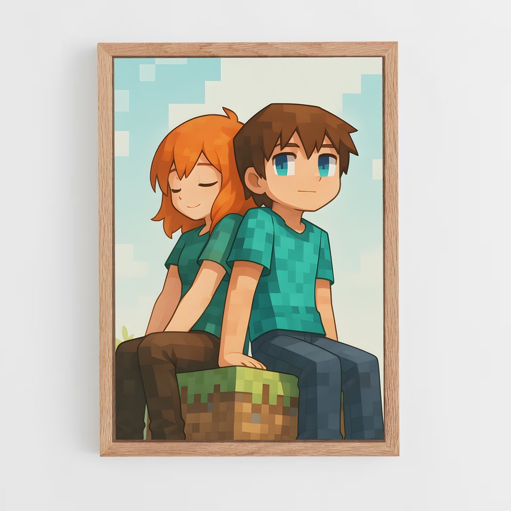 Poster Amour Champêtre – affiche Minecraft (vue 4)