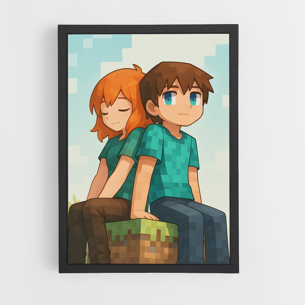 Poster Amour Champêtre – affiche Minecraft (vue 2)