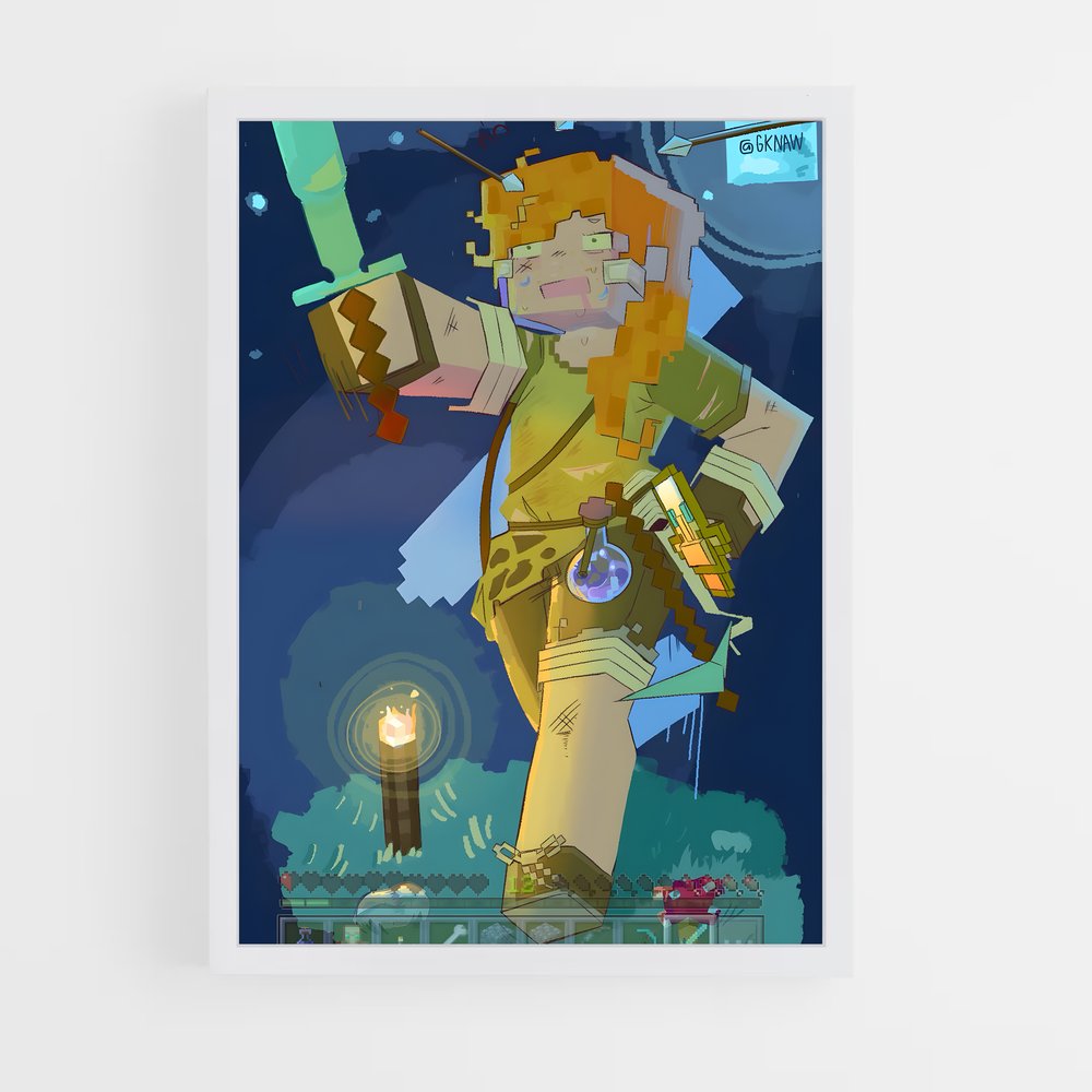 Poster L'Aventure Épique – affiche Minecraft (vue 3)