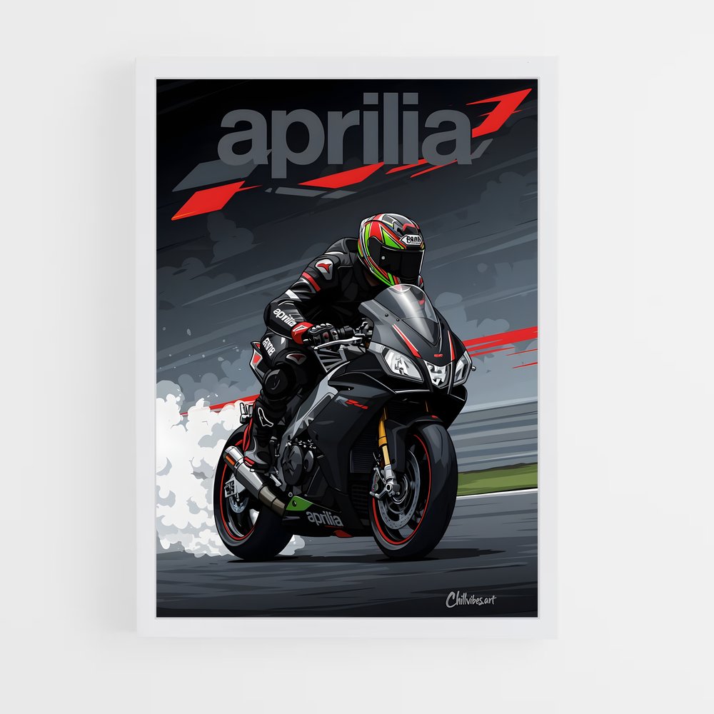 Poster Adrénaline de Piste – affiche Aprilia (vue 3)