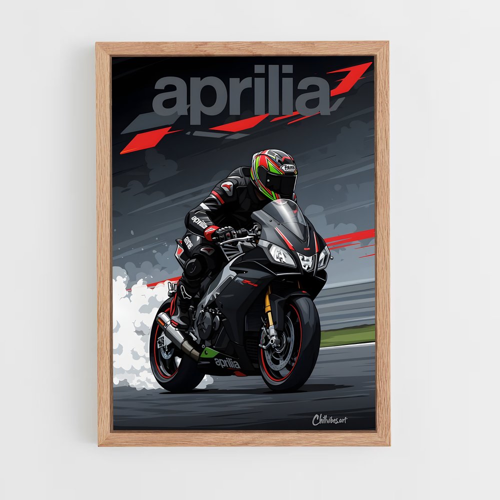Poster Adrénaline de Piste – affiche Aprilia (vue 4)