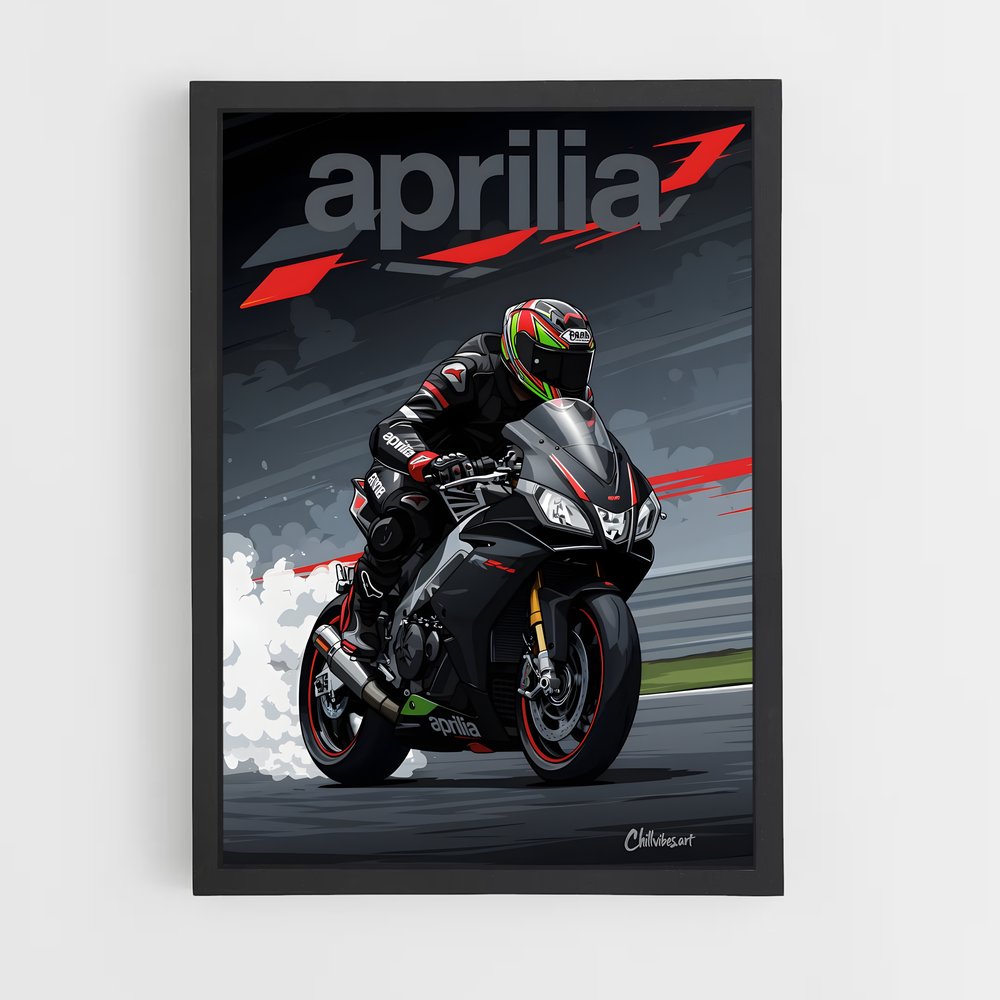 Poster Adrénaline de Piste – affiche Aprilia (vue 2)