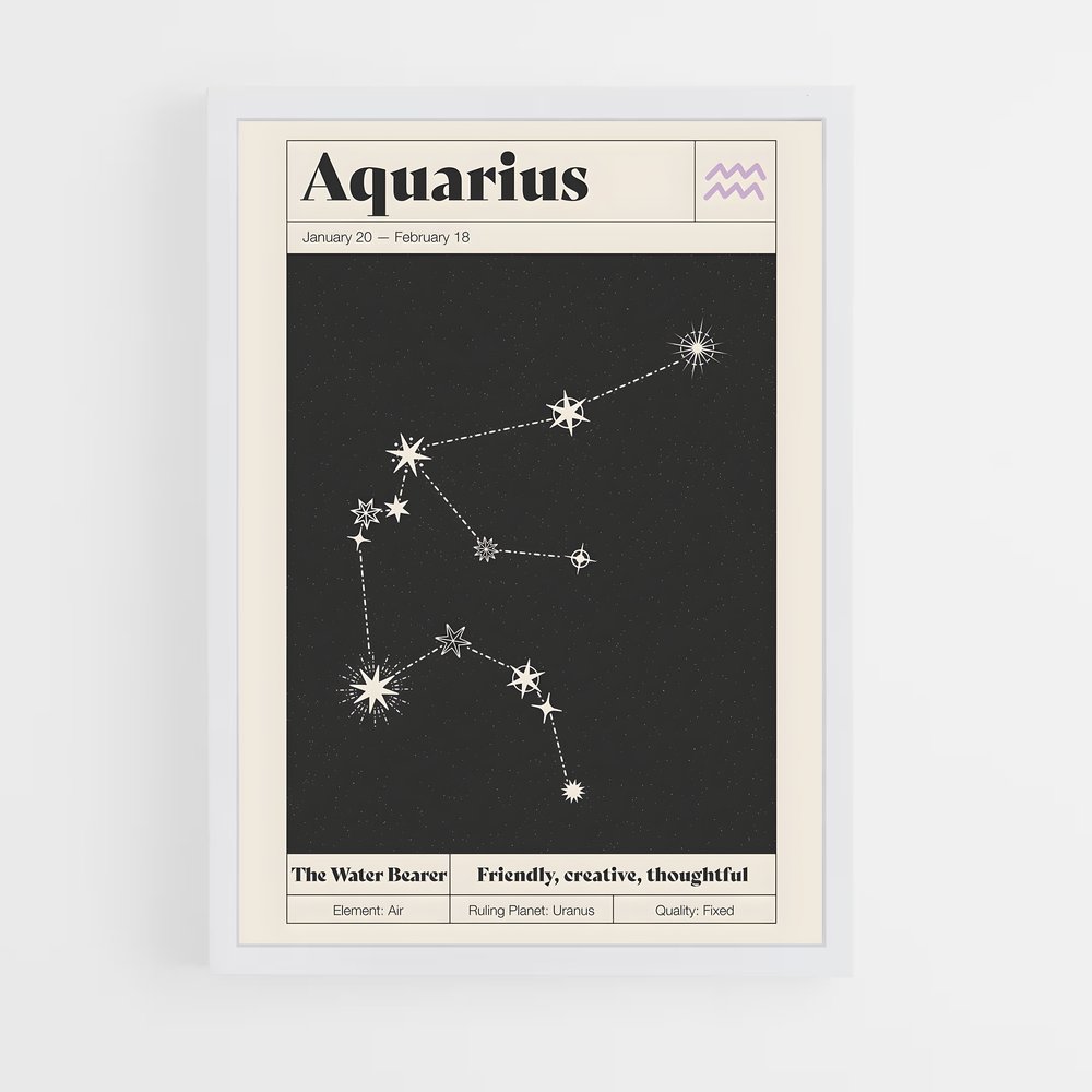 Poster L'Inspiration d'Aquarius – affiche Constellations (vue 3)