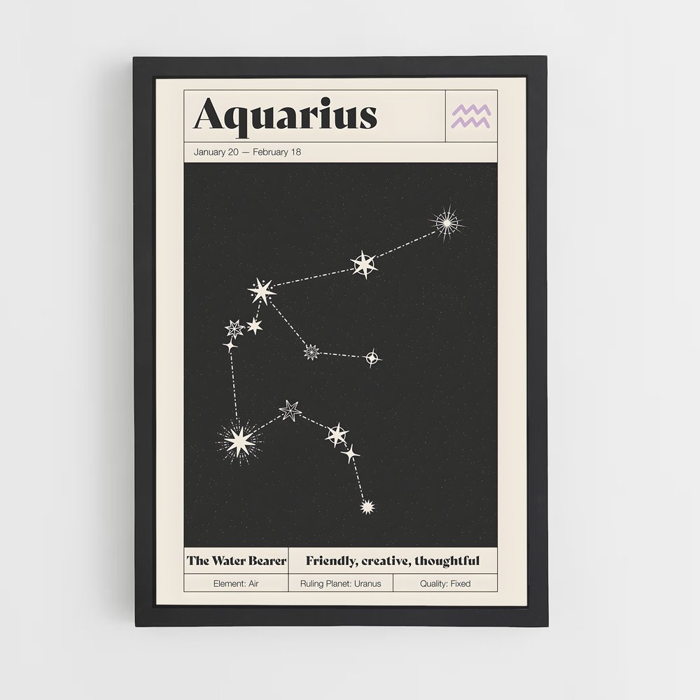 Poster L'Inspiration d'Aquarius – affiche Constellations (vue 2)