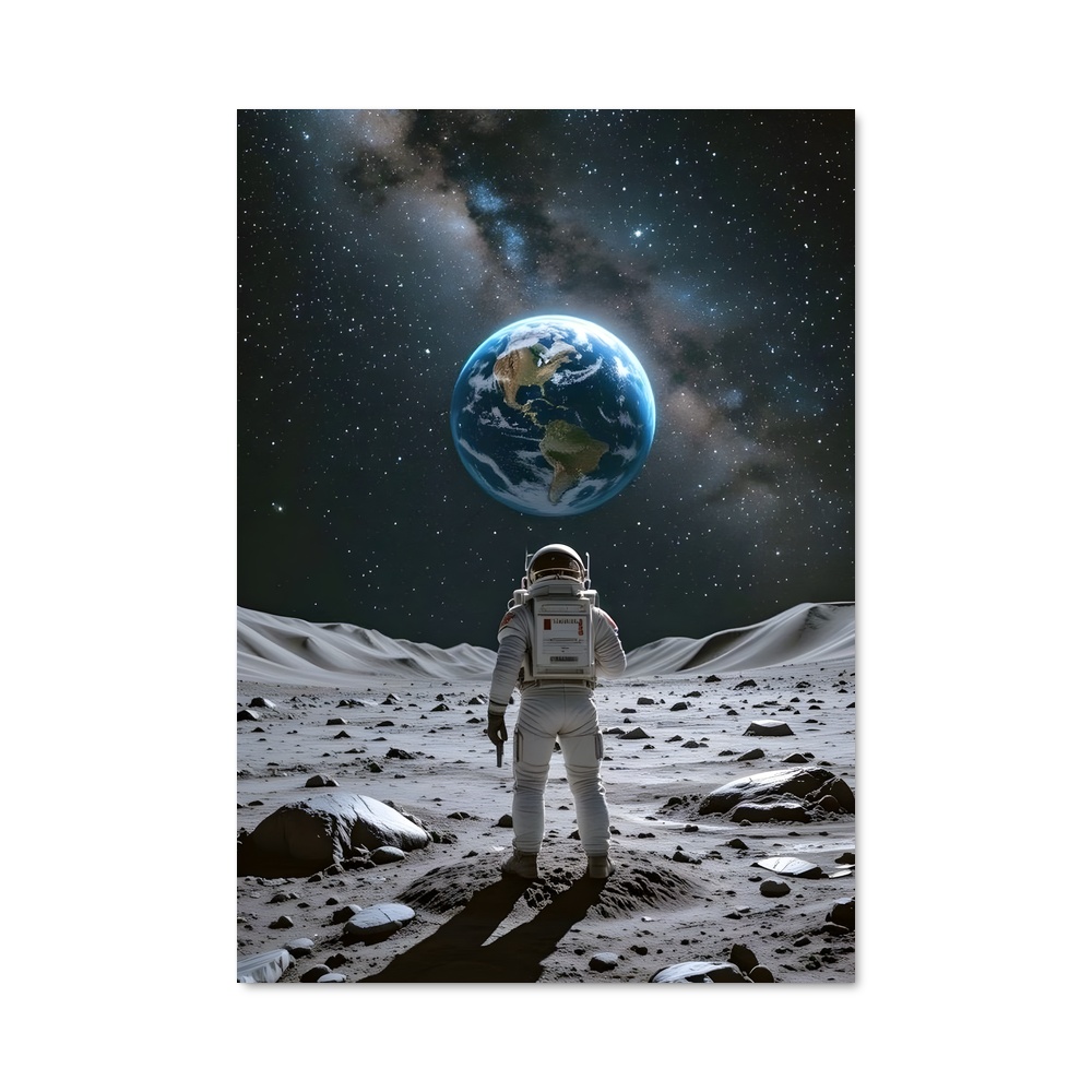 Poster L'Astronaute et la Lune – affiche Astronautes