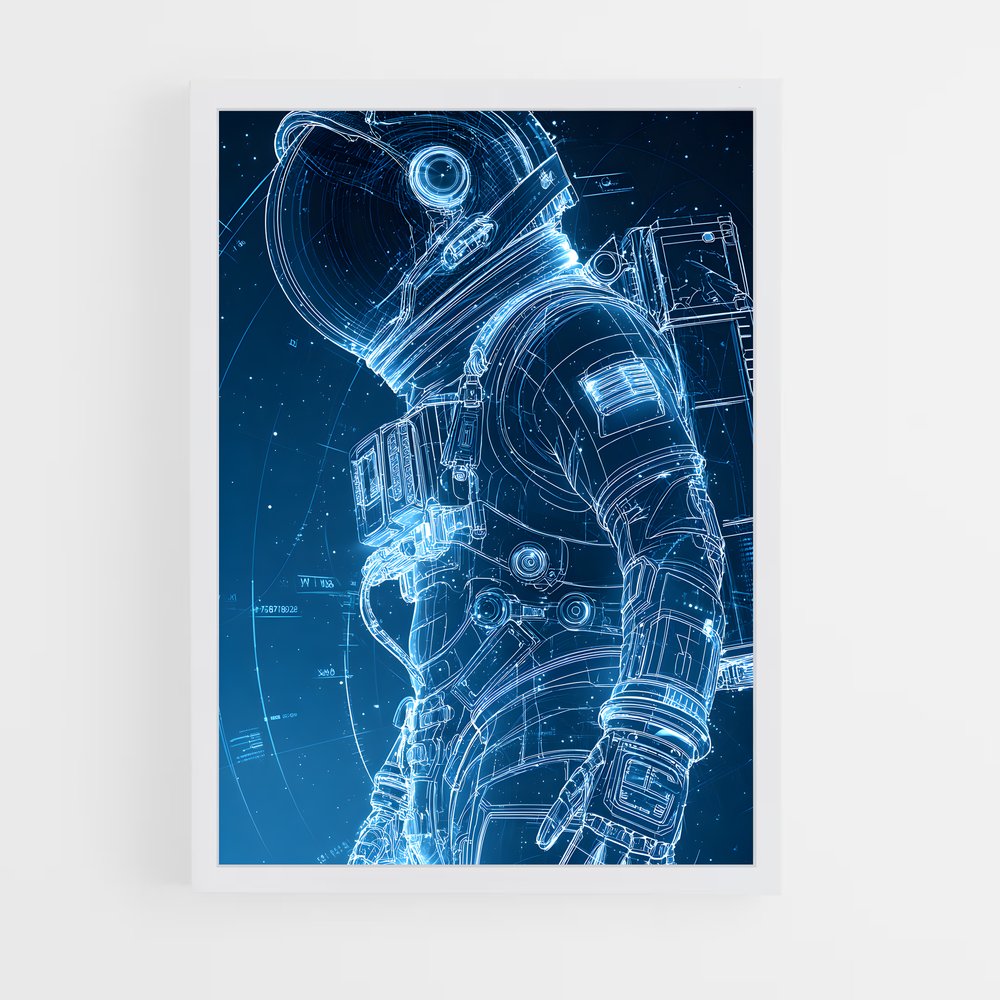 Poster Astronaute Blueprint – affiche Astronautes (vue 3)