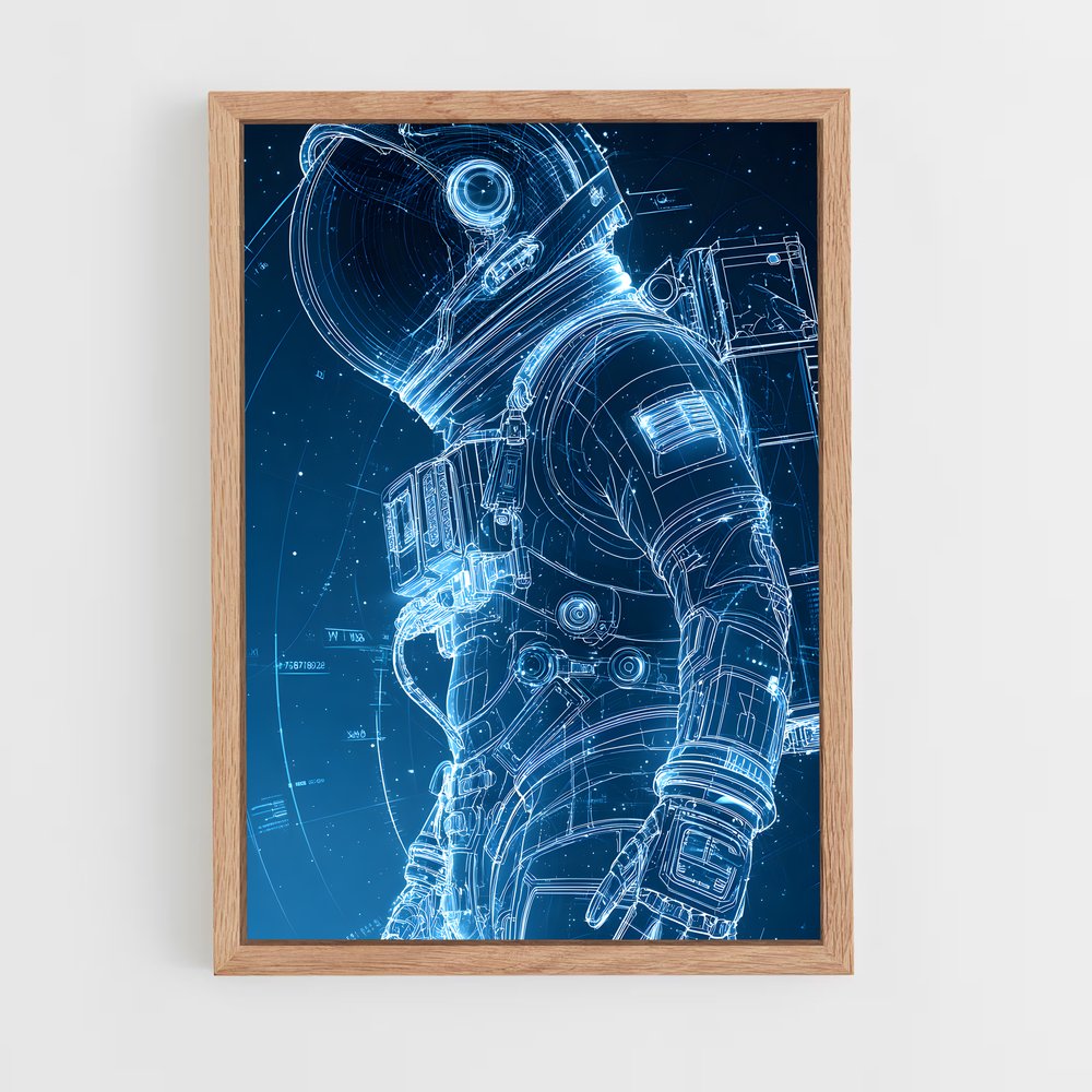 Poster Astronaute Blueprint – affiche Astronautes (vue 4)