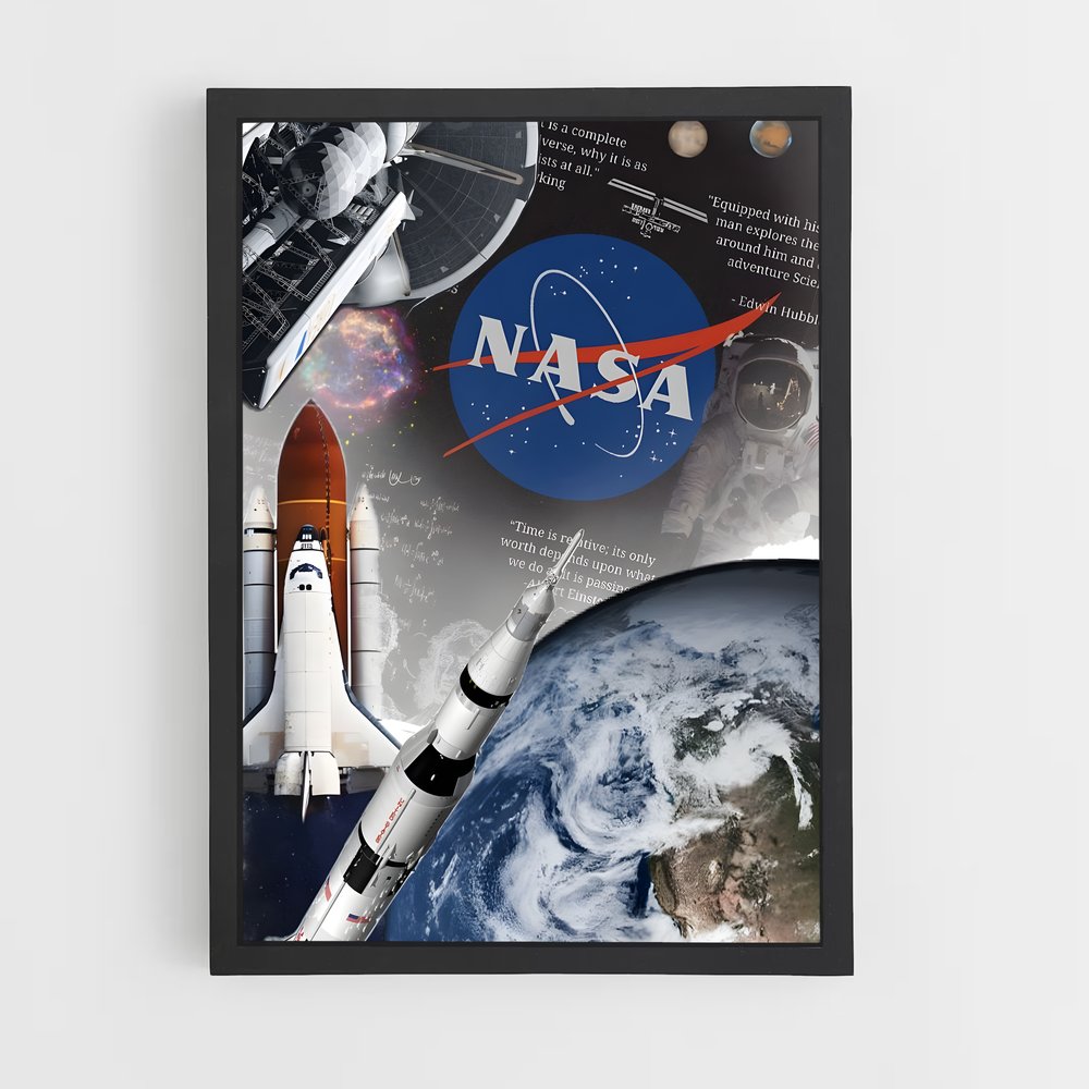 Poster Galaxies Étoilées – affiche Astronautes (vue 2)