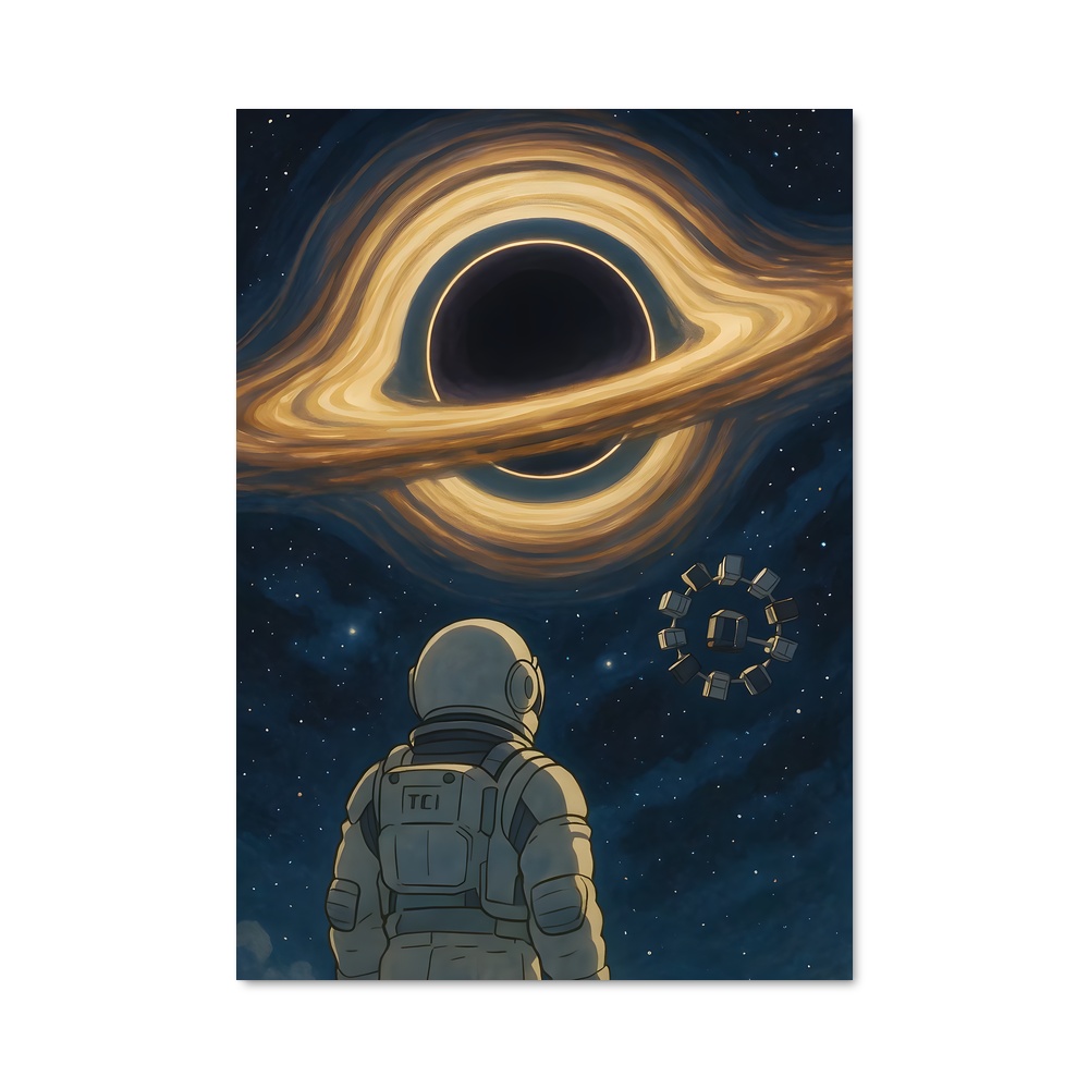 Poster L'Astronaute et le Trou Noir – affiche Astronautes