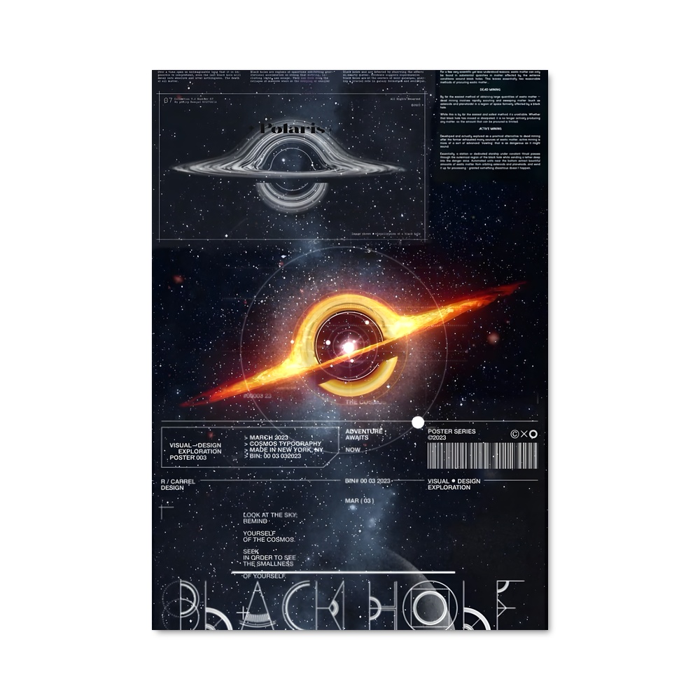 Poster Voyage au Trou Noir – affiche Astronomie