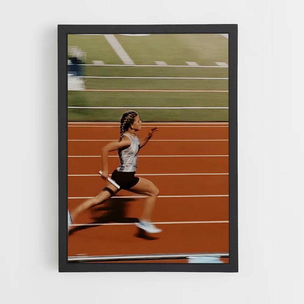 Poster La Course Déterminée – affiche Athlétisme (vue 2)