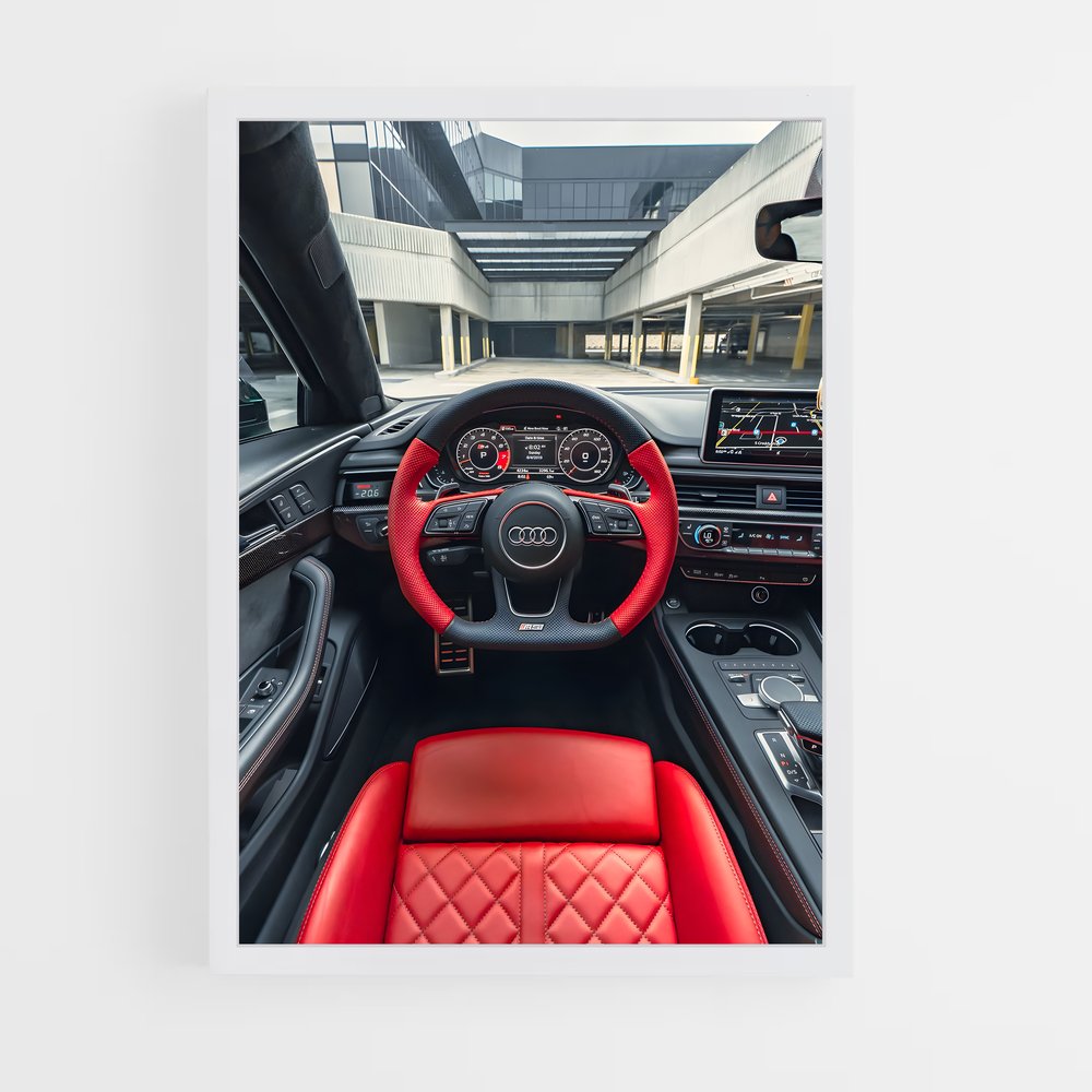 Poster Intérieur Audi Rouge (vue 3)
