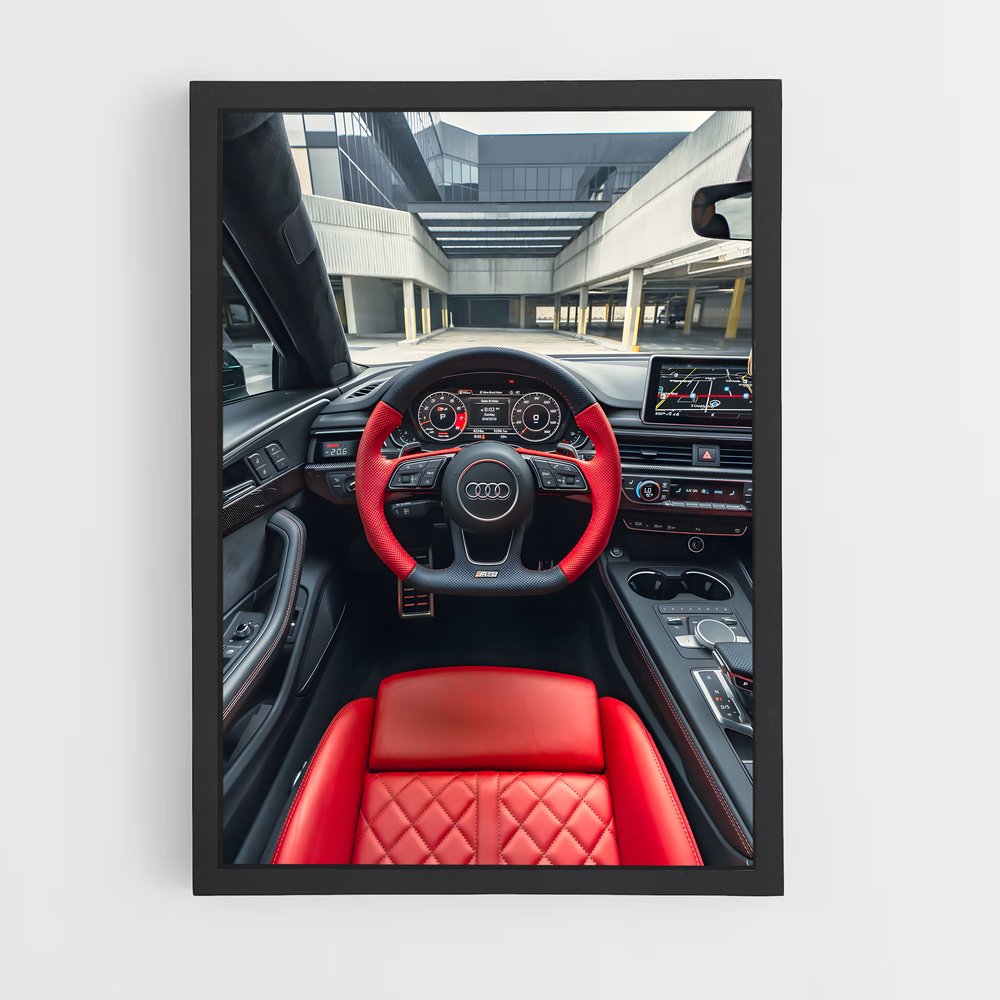 Poster Intérieur Audi Rouge (vue 2)