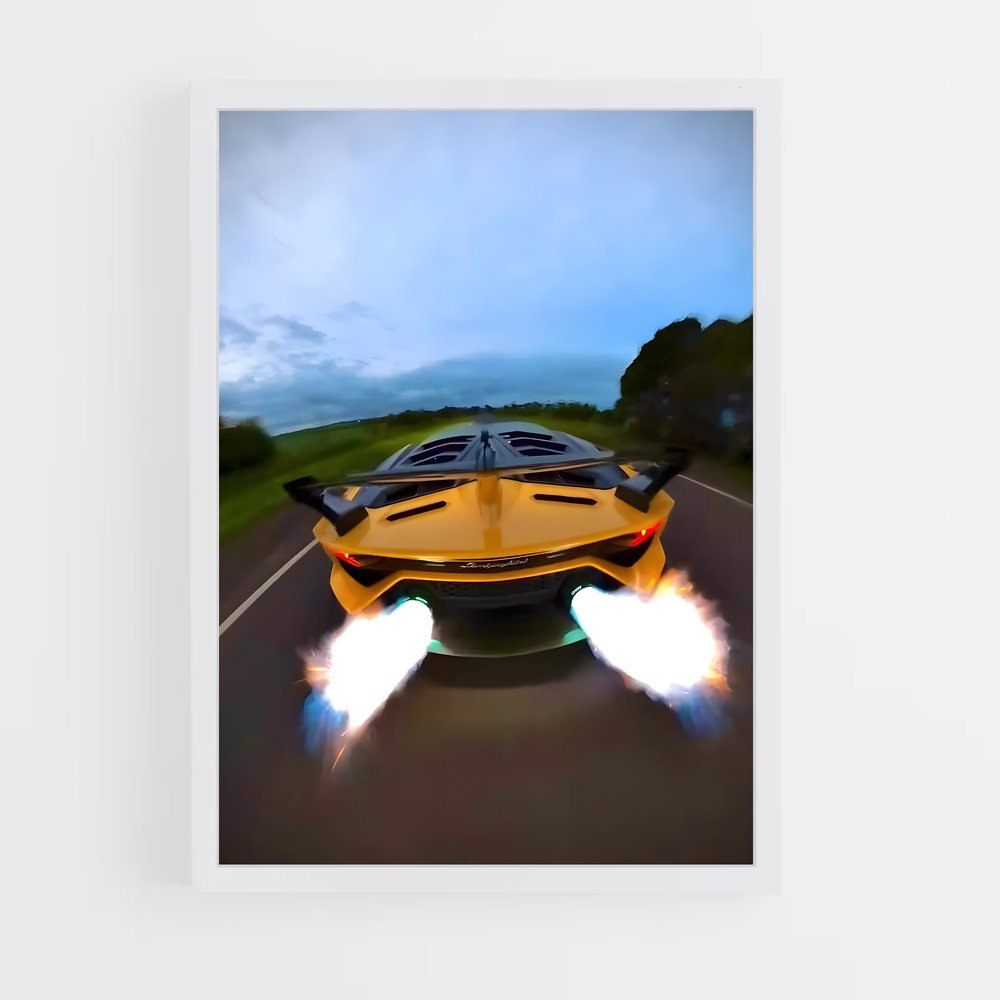 Poster Route Lumineuse – affiche Lamborghini (vue 3)
