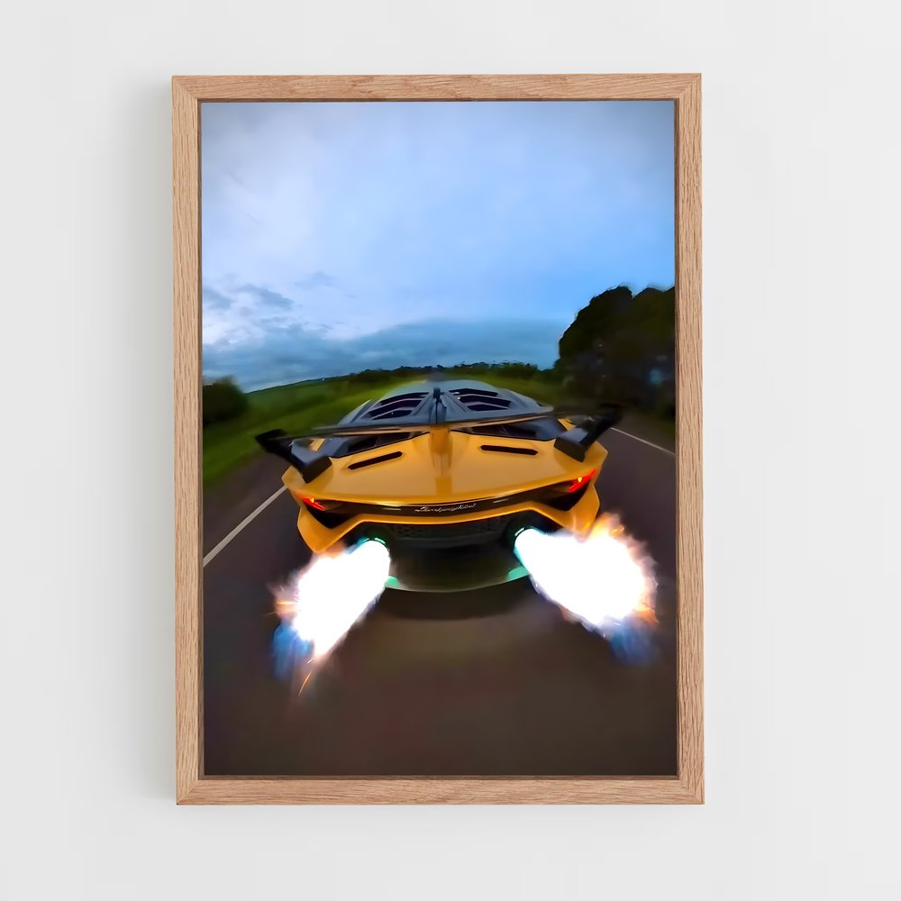 Poster Route Lumineuse – affiche Lamborghini (vue 4)