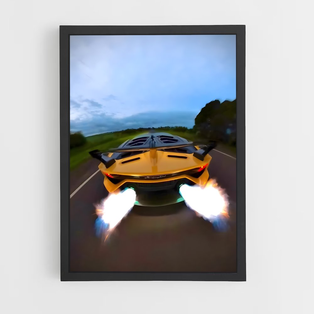 Poster Route Lumineuse – affiche Lamborghini (vue 2)