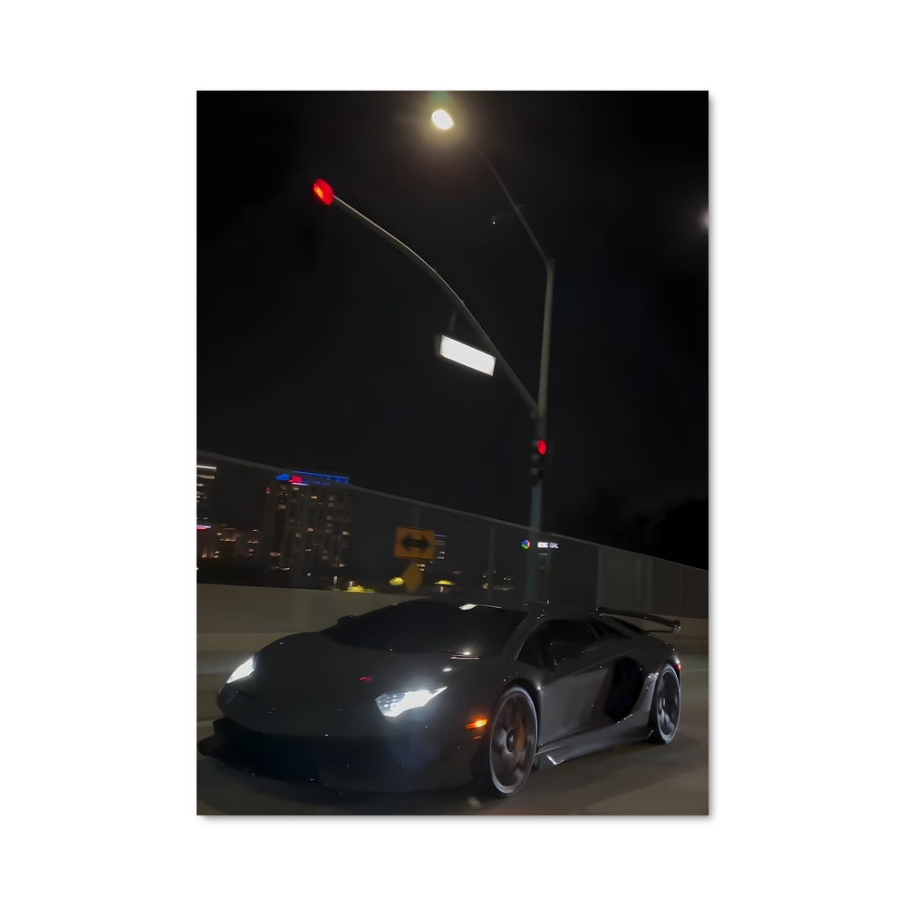 Poster Aventador nocturne – affiche Lamborghini