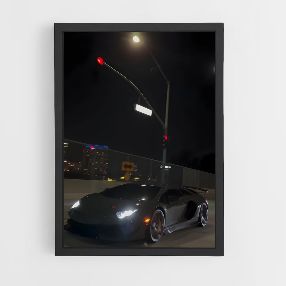 Poster Aventador nocturne – affiche Lamborghini (vue 2)