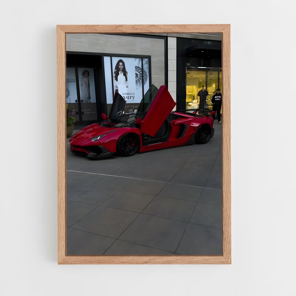 Poster Aventador en Rouge – affiche Lamborghini (vue 4)