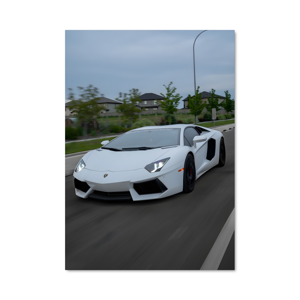 Poster Aventador Blanc
