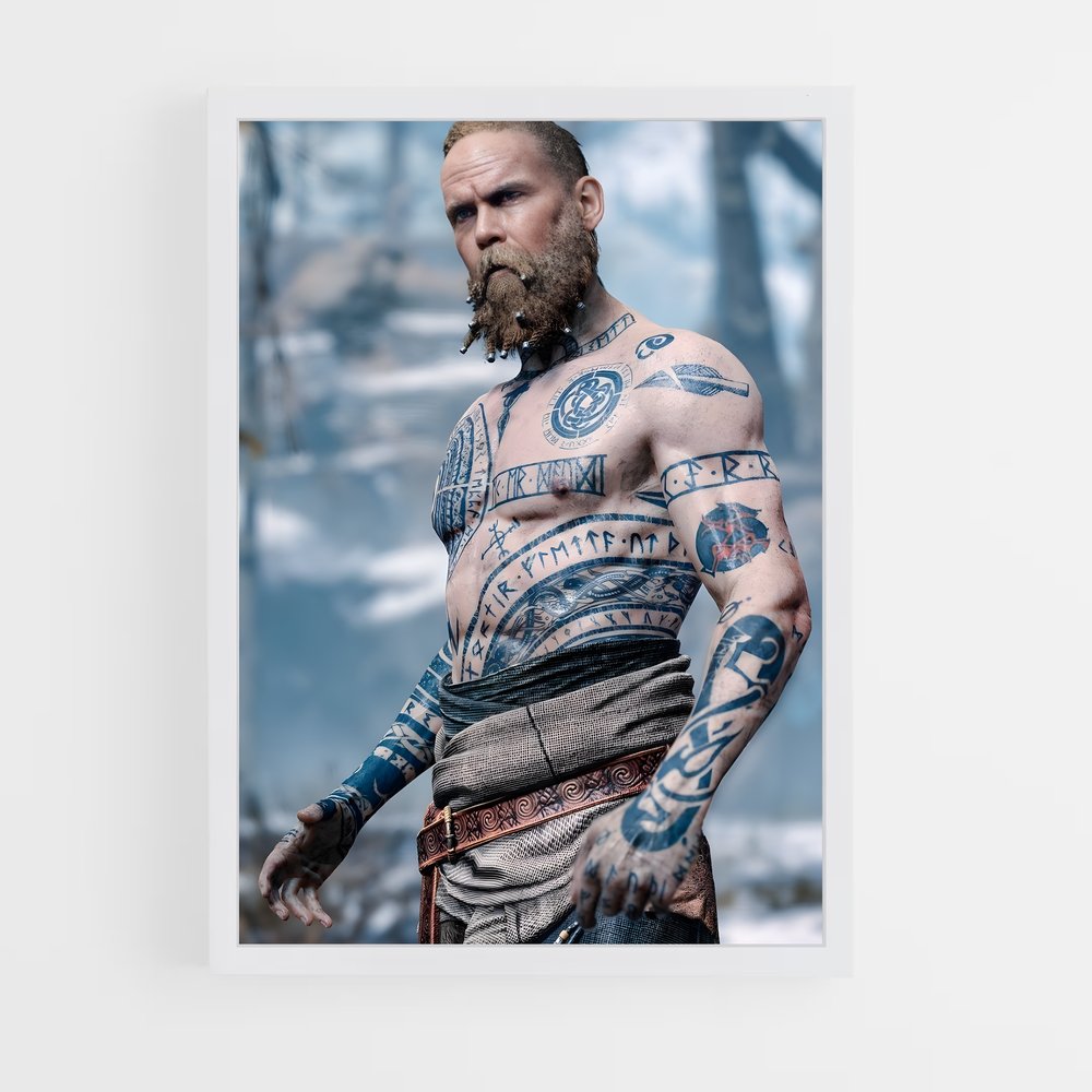 Poster Tatouages de Légende – affiche God of War (vue 3)