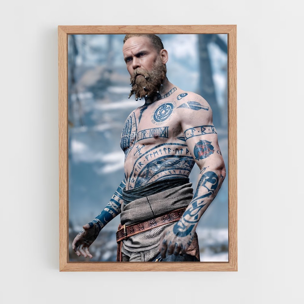 Poster Tatouages de Légende – affiche God of War (vue 4)