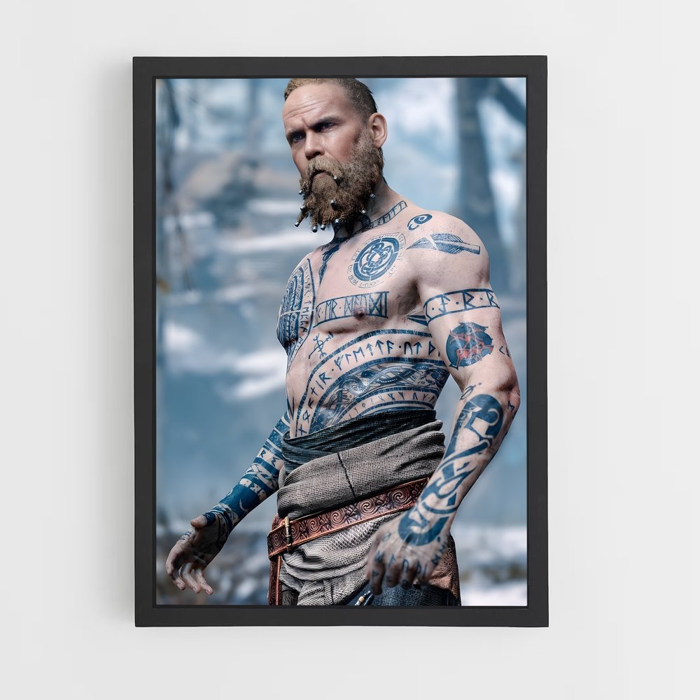 Poster Tatouages de Légende – affiche God of War (vue 2)