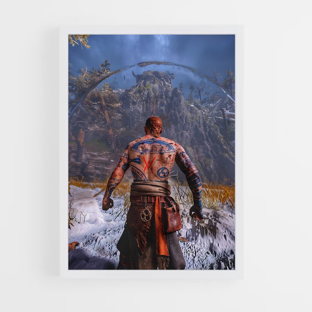 Poster Gardien des Neiges – affiche God of War (vue 3)