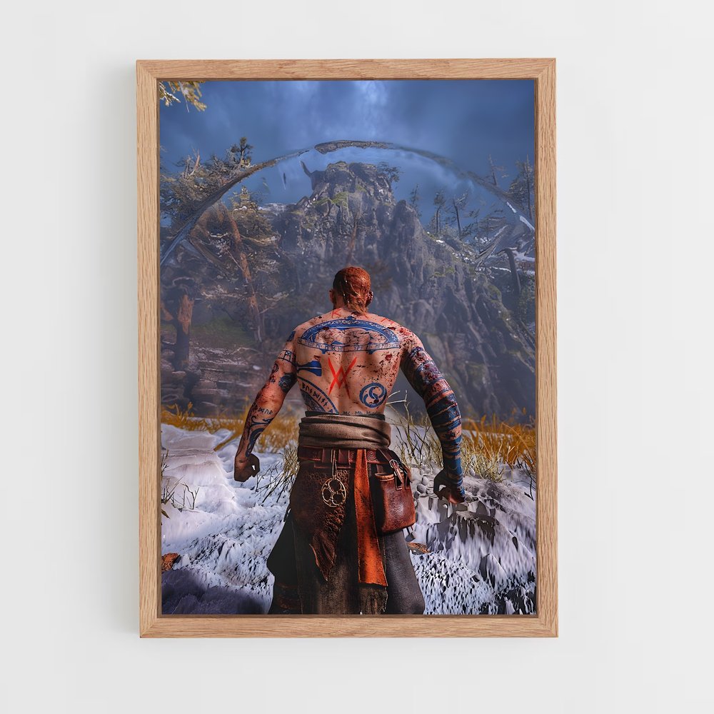 Poster Gardien des Neiges – affiche God of War (vue 4)