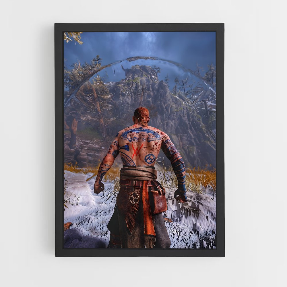 Poster Gardien des Neiges – affiche God of War (vue 2)