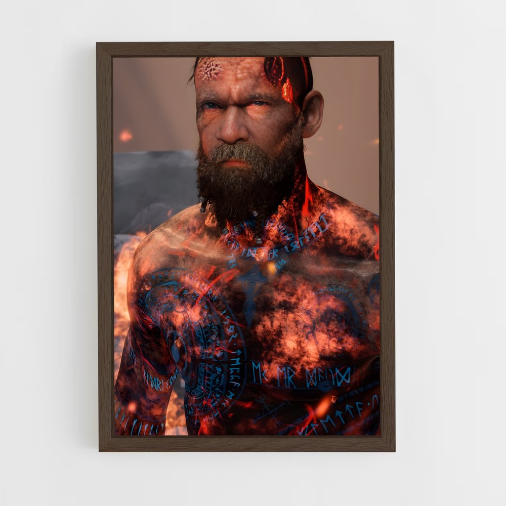 Poster Flamme de Barbe – affiche God of War (vue 5)