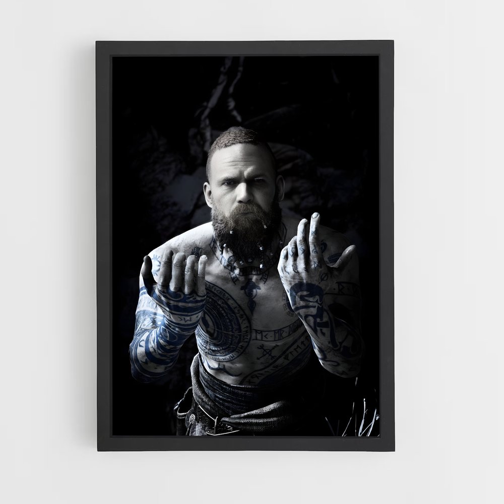 Poster Guerrier de l'Encre – affiche God of War (vue 2)