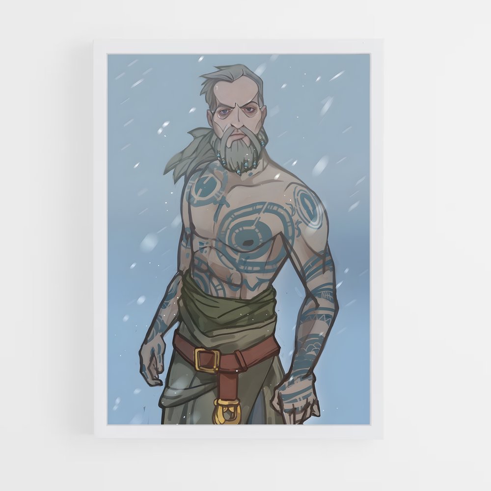 Poster Baldur guerrier – affiche God of War (vue 3)