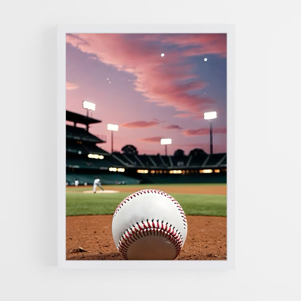 Poster Baseball pelouse (vue 3)