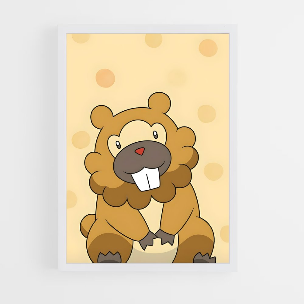 Poster Bidoof le Joyeux – affiche Pokemon (vue 3)