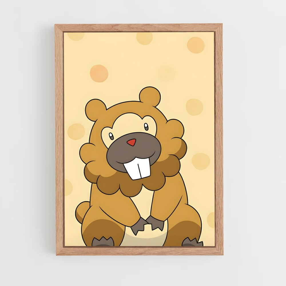 Poster Bidoof le Joyeux – affiche Pokemon (vue 4)