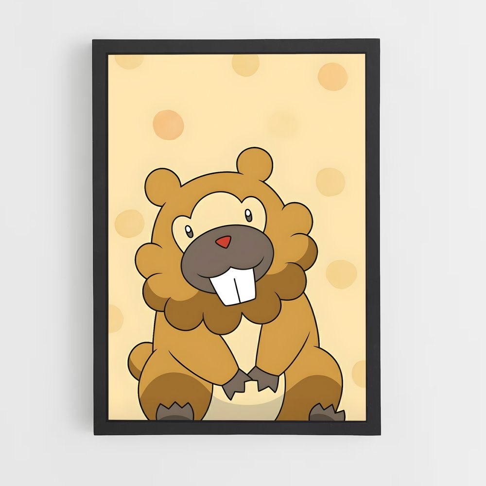 Poster Bidoof le Joyeux – affiche Pokemon (vue 2)