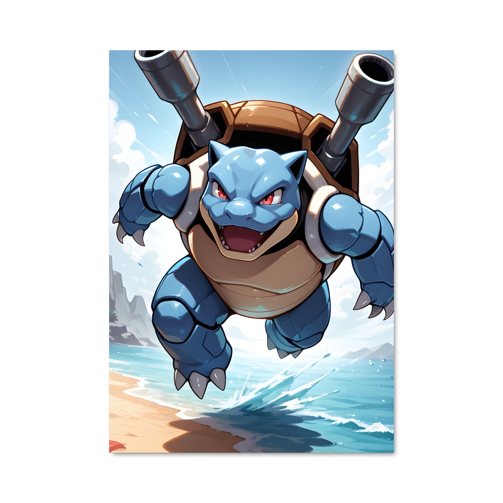 Poster Surfing Blastoise – affiche Pokemon