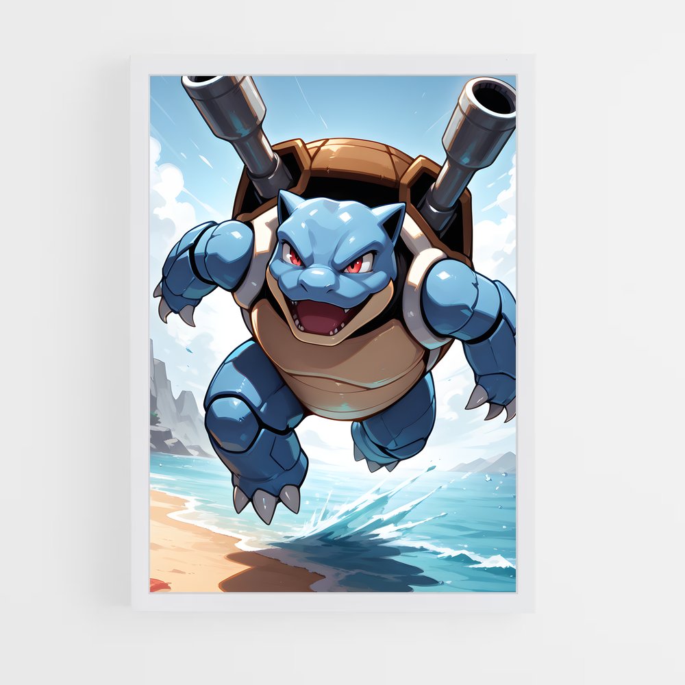 Poster Surfing Blastoise – affiche Pokemon (vue 3)