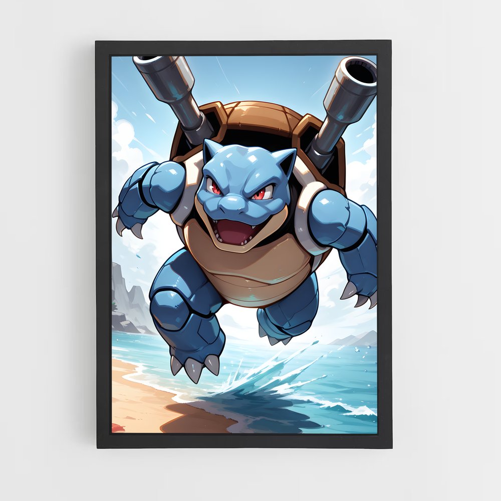 Poster Surfing Blastoise – affiche Pokemon (vue 2)